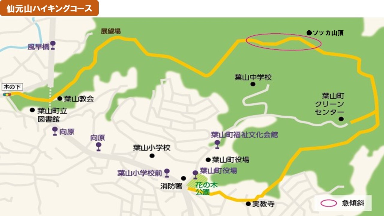 仙元山ハイキングコースマップ