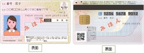 マイナンバーカード(個人番号カード)の見本画像
