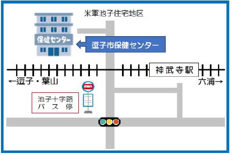 逗子市保健センターへのアクセス地図