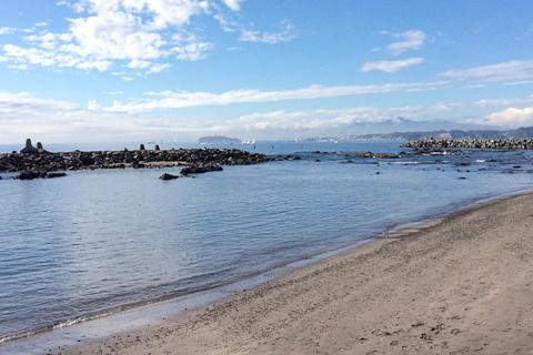 森戸海岸の海水浴場の写真