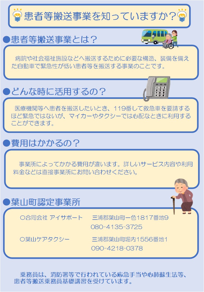 6患者等搬送事業を知っていますか