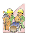 お年寄りの避難を手伝う人のイラスト