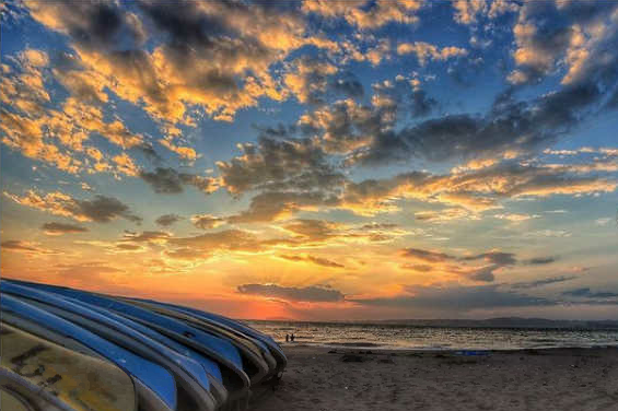 森戸海岸夕日