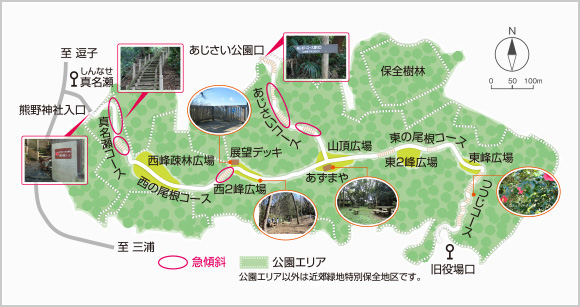 三が岡山の案内マップ