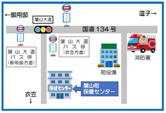 葉山町保健センターの地図