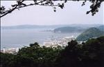 三ヶ岡山ハイキングコースから海を眺める写真