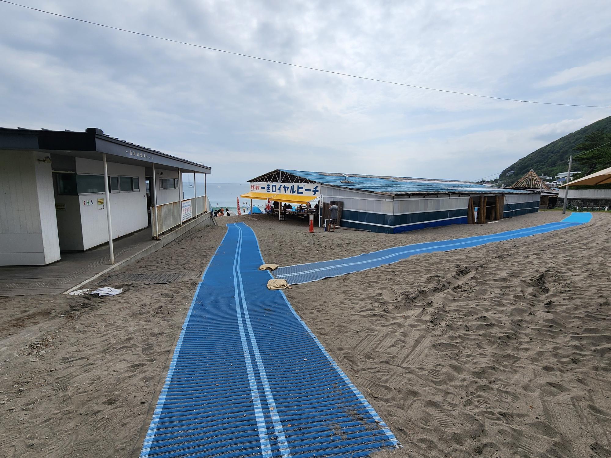 一色海水浴場のバリアフリーの様子
