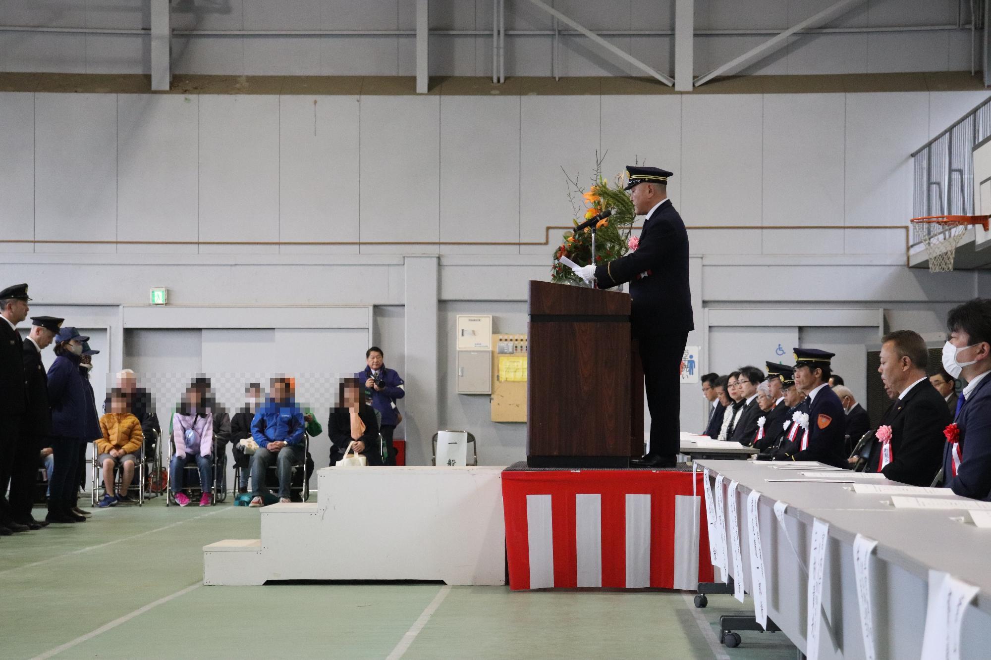 令和６年消防出初式写真07来賓祝辞（篠原県政総合センター所長）