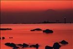 真名瀬海岸の夕焼けを望む写真