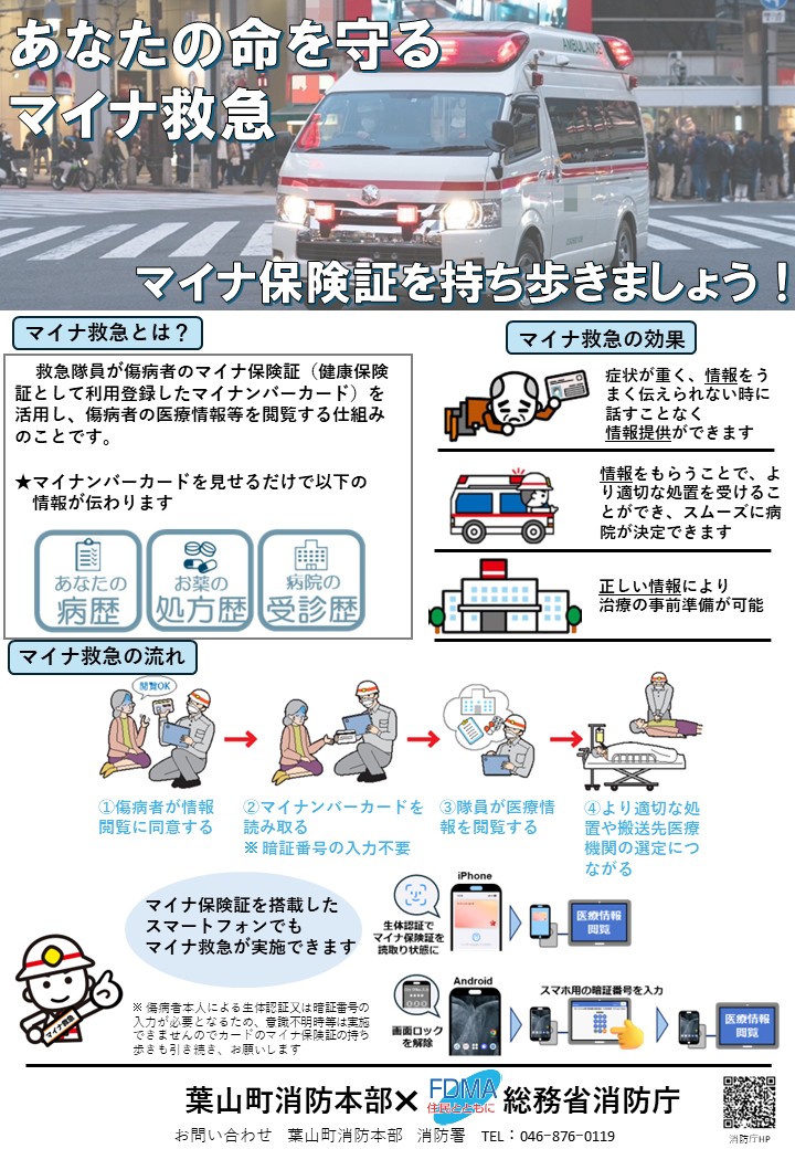 マイナ救急の説明ポスター