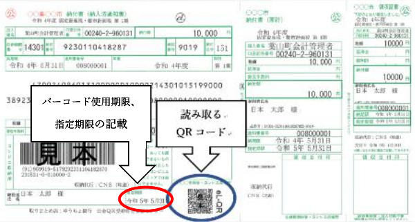 納付書のイメージ写真